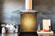 Stylish Tempered glass backsplash – Glass kitchen splashback – Glass upstand NBS08 Golden Waves Series: Sparkling pattern
