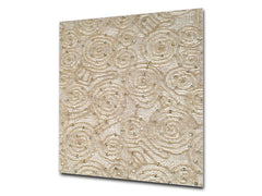 Glass kitchen backsplash – Tempered Glass splashback – Photo backsplash NBS10 Decorative Surfaces Series: Floral lace