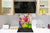 Printed Tempered glass wall art – Glass kitchen backsplash NBS12 Paintings Series: Digital flower painting