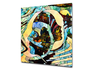 Printed Tempered glass wall art – Glass kitchen backsplash NBS12 Paintings Series: Stained glass
