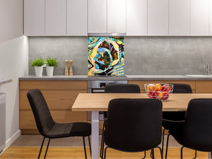 Printed Tempered glass wall art – Glass kitchen backsplash NBS12 Paintings Series: Stained glass