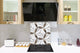 Glass kitchen backsplash – Tempered Glass splashback – Photo backsplash NBS10 Decorative Surfaces Series: Golden-white tiles