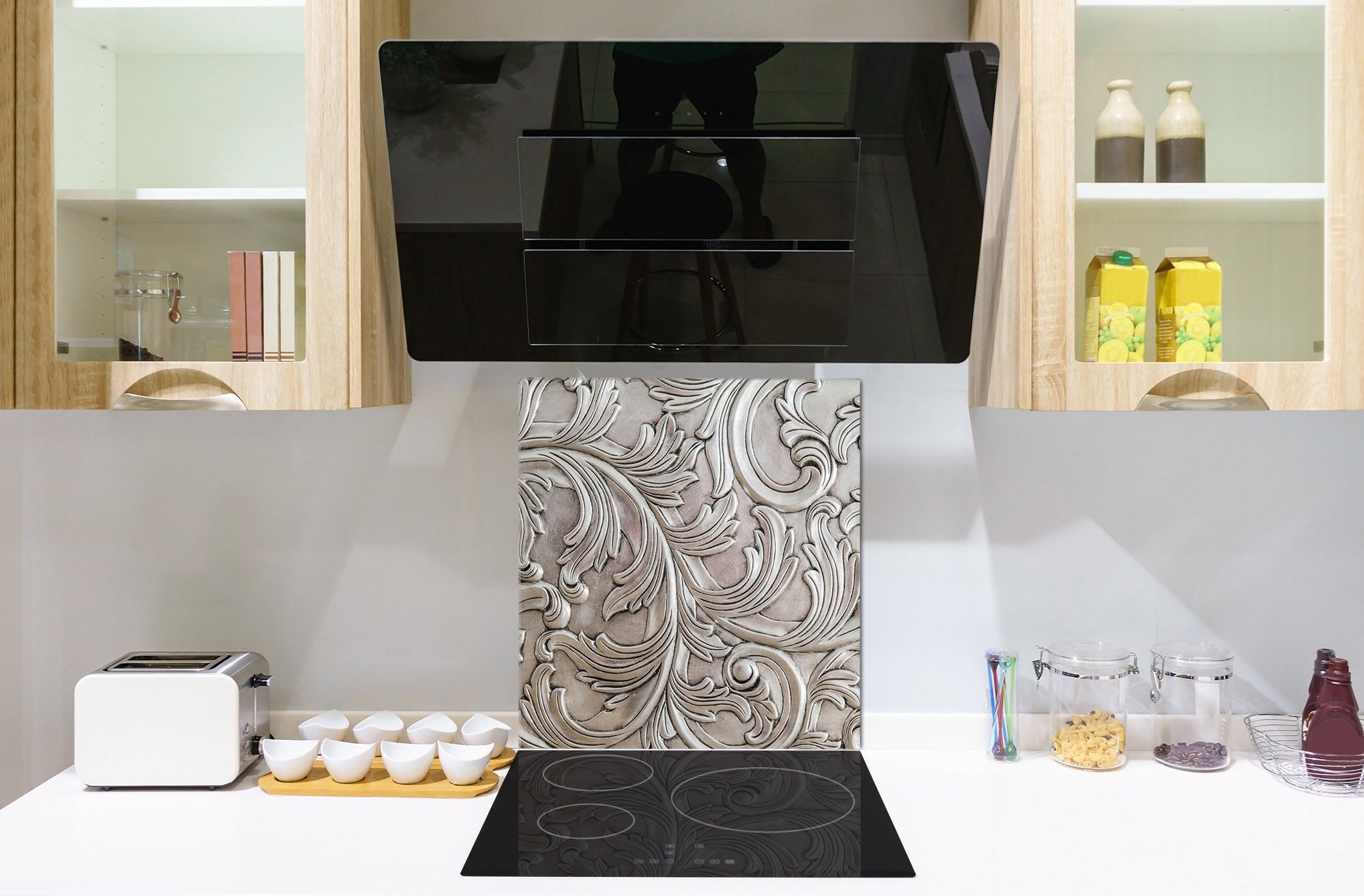 Glass kitchen backsplash – Tempered Glass splashback – Photo backsplash NBS10 Decorative Surfaces Series: Luxury handcraft