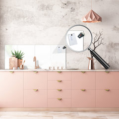 Glass kitchen panel with and w/o stainless steel back-coating: Little plant