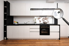 Glass kitchen panel with and w/o stainless steel back-coating: World coffee map