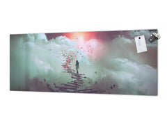 Glass kitchen panel with and w/o stainless steel back-coating: Stairway to heaven