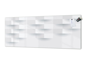 Glass backsplash w/ and w/o metal sheet backing with magnetic properties: White vector panel