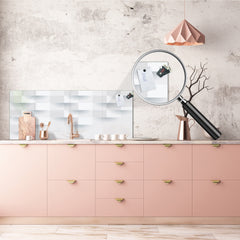 Glass backsplash w/ and w/o metal sheet backing with magnetic properties: White vector panel