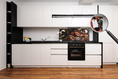 Large format horizontal backsplash - magnetic and non magnetic tempered glass: Colorful Koi