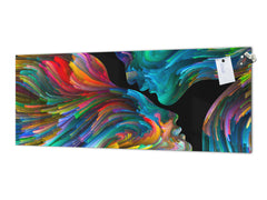 Glass splashback with metal backing - Kitchen glass panel:  Bird of Love