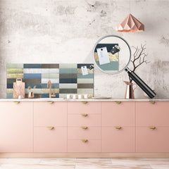 Glass splashback with metal backing - Kitchen glass panel: Metal  Decor