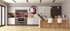 Glass splashback with metal backing - Kitchen glass panel: Bloodgood