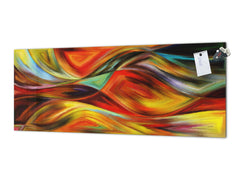 Stunning glass wall art - Wide format  backsplash with magnetic properties:  Wavy modern art