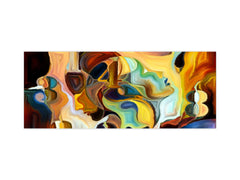 Stunning glass wall art - Wide format  backsplash with magnetic properties:  Human profiles