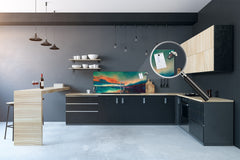 Stunning glass wall art - Wide format  backsplash with magnetic properties:  Sunset never happened