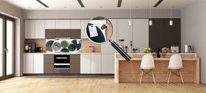 Wide-format tempered glass kitchen wall panel with metal backing - and without: Human crops in the desert
