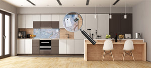 Wide-format tempered glass kitchen wall panel with metal backing - and without: Photography of the deserts of Africa