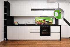 Toughened printed glass backsplash - Wideformat steel coated wall glass splashback: Wine on green