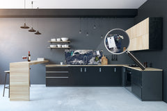 Toughened printed glass backsplash - Wideformat steel coated wall glass splashback:  The plague of the advancing century