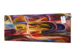 Stunning glass wall art - Wide format  backsplash with magnetic properties:  Colorful abstract art