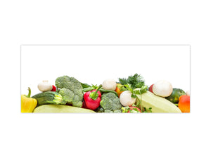 Wide format Wall panel with magnetic and non-magnetic metal sheet backing: Vegetables on white