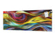 Wide format Wall panel with magnetic and non-magnetic metal sheet backing: Wavy forms modern art