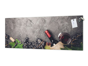 Wide format Wall panel with magnetic and non-magnetic metal sheet backing: Wine on  rustic frame