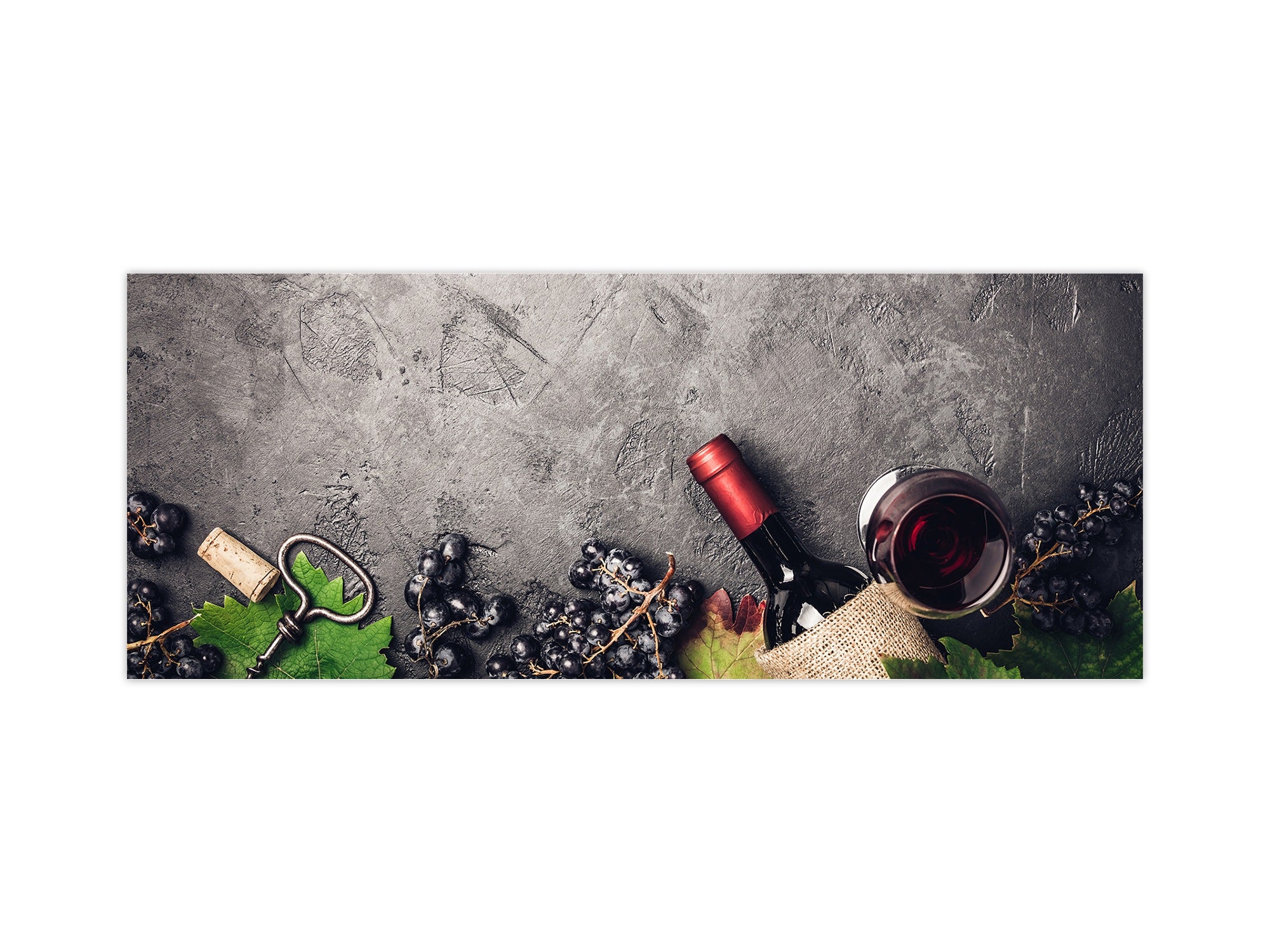 Wide format Wall panel with magnetic and non-magnetic metal sheet backing: Wine on  rustic frame