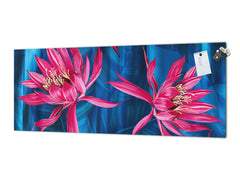 Panel de pared de gran formato con respaldo de chapa metálica magnética y no magnética: Hojas tropicales de acuarela 