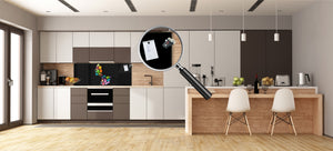 Tempered Glass magnetic and non magnetic splashback in wide-format: Face in colors