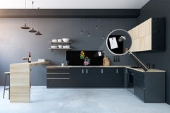 Tempered Glass magnetic and non magnetic splashback in wide-format: Face in colors