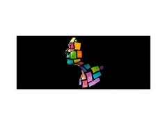 Tempered Glass magnetic and non magnetic splashback in wide-format: Face in colors