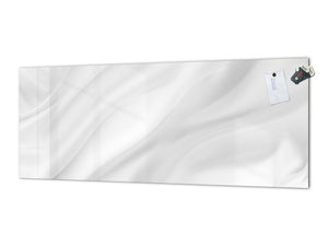 Tempered Glass magnetic and non magnetic splashback in wide-format: White silk