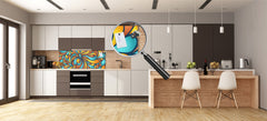 Tempered Glass magnetic and non magnetic splashback in wide-format: Silk fluid shapes