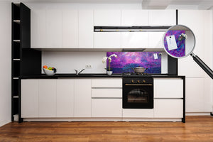 Tempered Glass magnetic and non magnetic splashback in wide-format: Digital painting in Vincent Van Gogh style