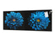 Glass kitchen panel with and w/o stainless steel back-coating: Blue dahlia flowers