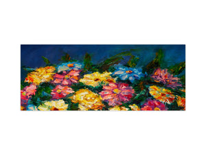 Glass kitchen panel with and w/o stainless steel back-coating: Flowers paintings monet