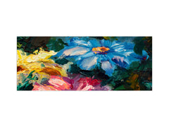 Glass kitchen panel with and w/o stainless steel back-coating: Flowers paintings monet 2