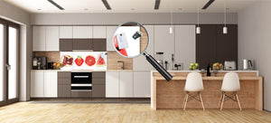 Glass kitchen panel with and w/o stainless steel back-coating: Fruit slices 1