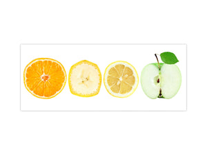 Glass kitchen panel with and w/o stainless steel back-coating: Fruit slices 2