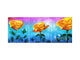Glass backsplash w/ and w/o metal sheet backing with magnetic properties: Modern art on canvas - flowers