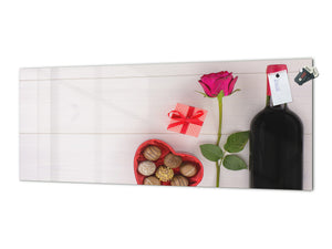 Glass backsplash w/ and w/o metal sheet backing with magnetic properties: Valentines day  decoration