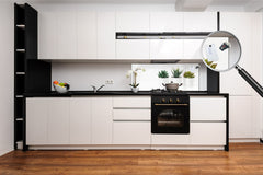 Glass backsplash w/ and w/o metal sheet backing with magnetic properties:  Succulent plants pots