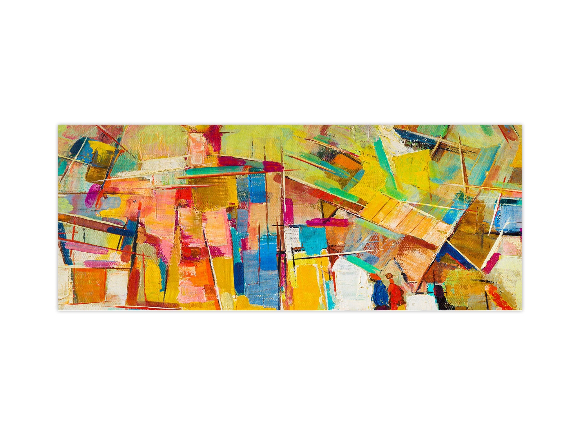 Glass backsplash w/ and w/o metal sheet backing with magnetic properties:  Abstrac oil painting