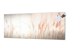 Glass kitchen panel with and w/o stainless steel back-coating: Artistic photography  flowers