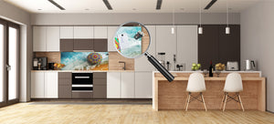 Glass kitchen panel with and w/o stainless steel back-coating: Beautiful mandala rock