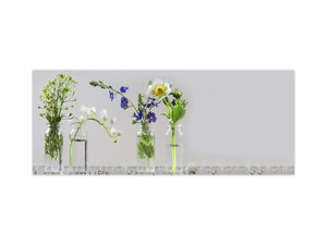 Glass kitchen panel with and w/o stainless steel back-coating: Wild flowers and herbs