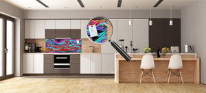 Glass kitchen panel with and w/o stainless steel back-coating: Magic space