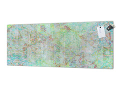 Glass backsplash w/ and w/o metal sheet backing with magnetic properties: Grunge wall art