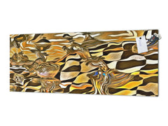 Large format horizontal backsplash - magnetic and non magnetic tempered glass: Surreal oil painting - The Game